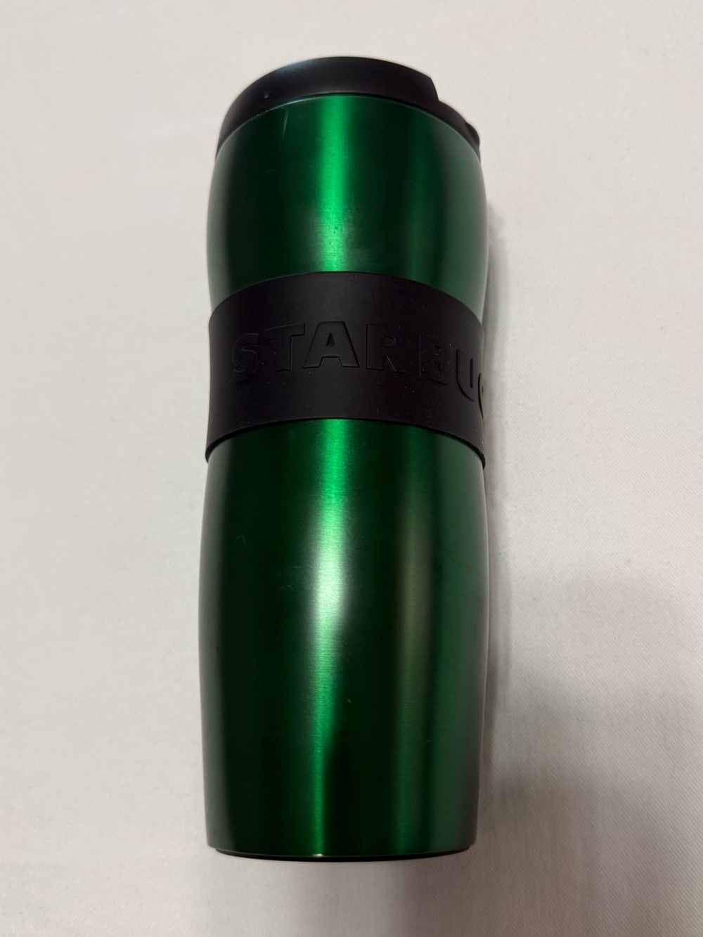 Starbucks Metallic Green Travel Mug with Black Grip